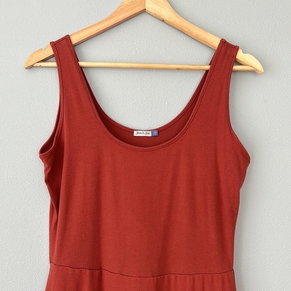 Yarn & Sky • NWOT Rust Colored Fit & Flare Tank Midi Dress Size Small - Picture 3 of 16